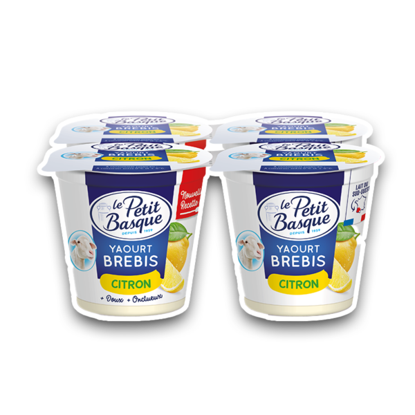 yaourt au lait de brebis aromatisé citron 4x115g le petit basque